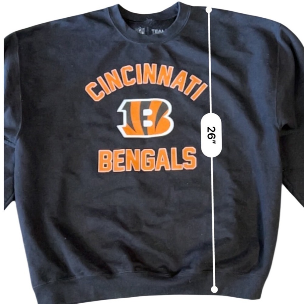 NFL Cincinnati Bengals Crewneck Sweatshirt Black Graphic Pullover Mens Large - Picture 4 of 4